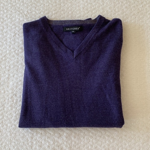 Britches Merino Wool Blend Eggplant Purple Long Sleeved Sweater Too Lightweight - Picture 7 of 8
